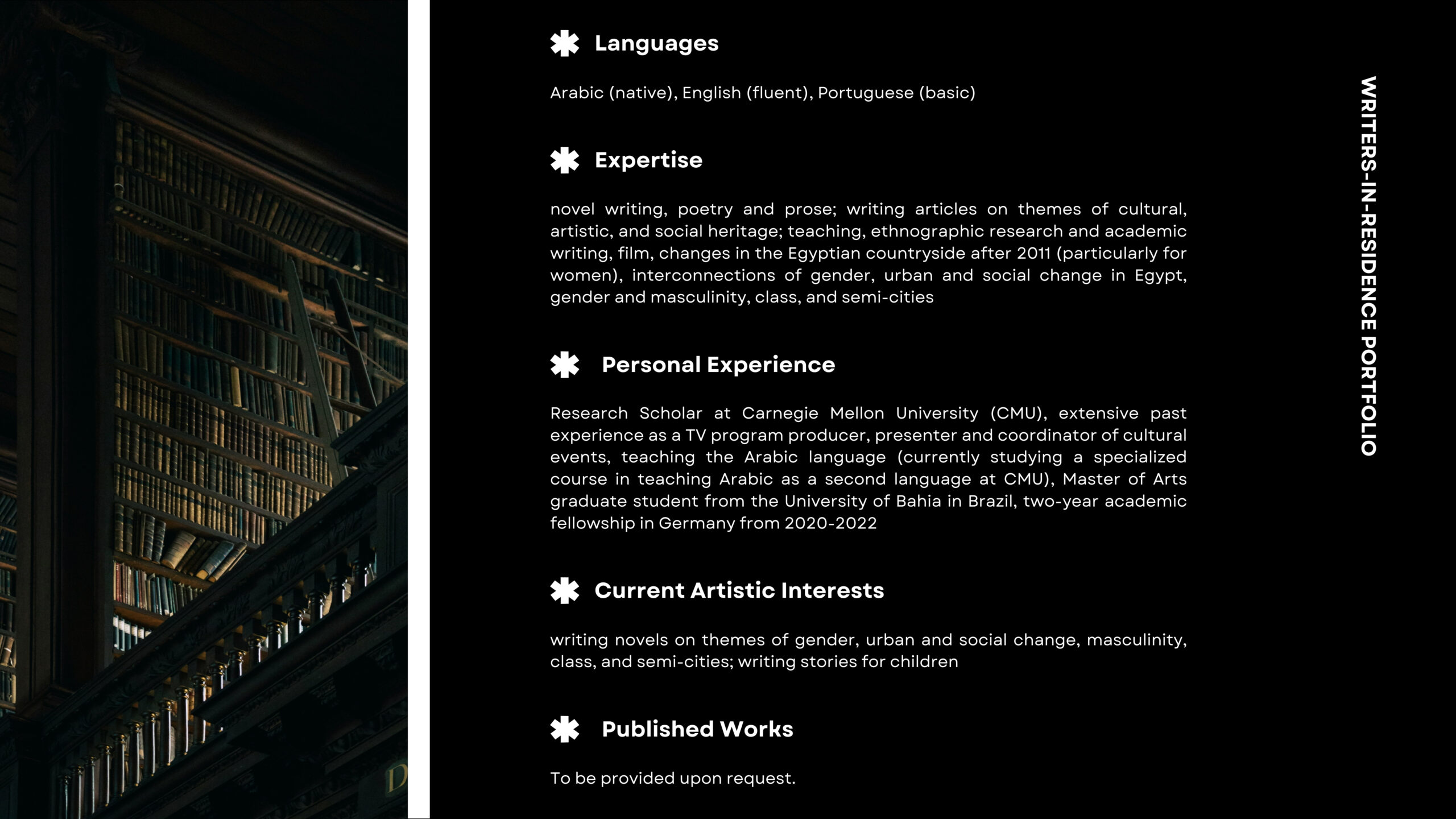 writers in residence portfolio