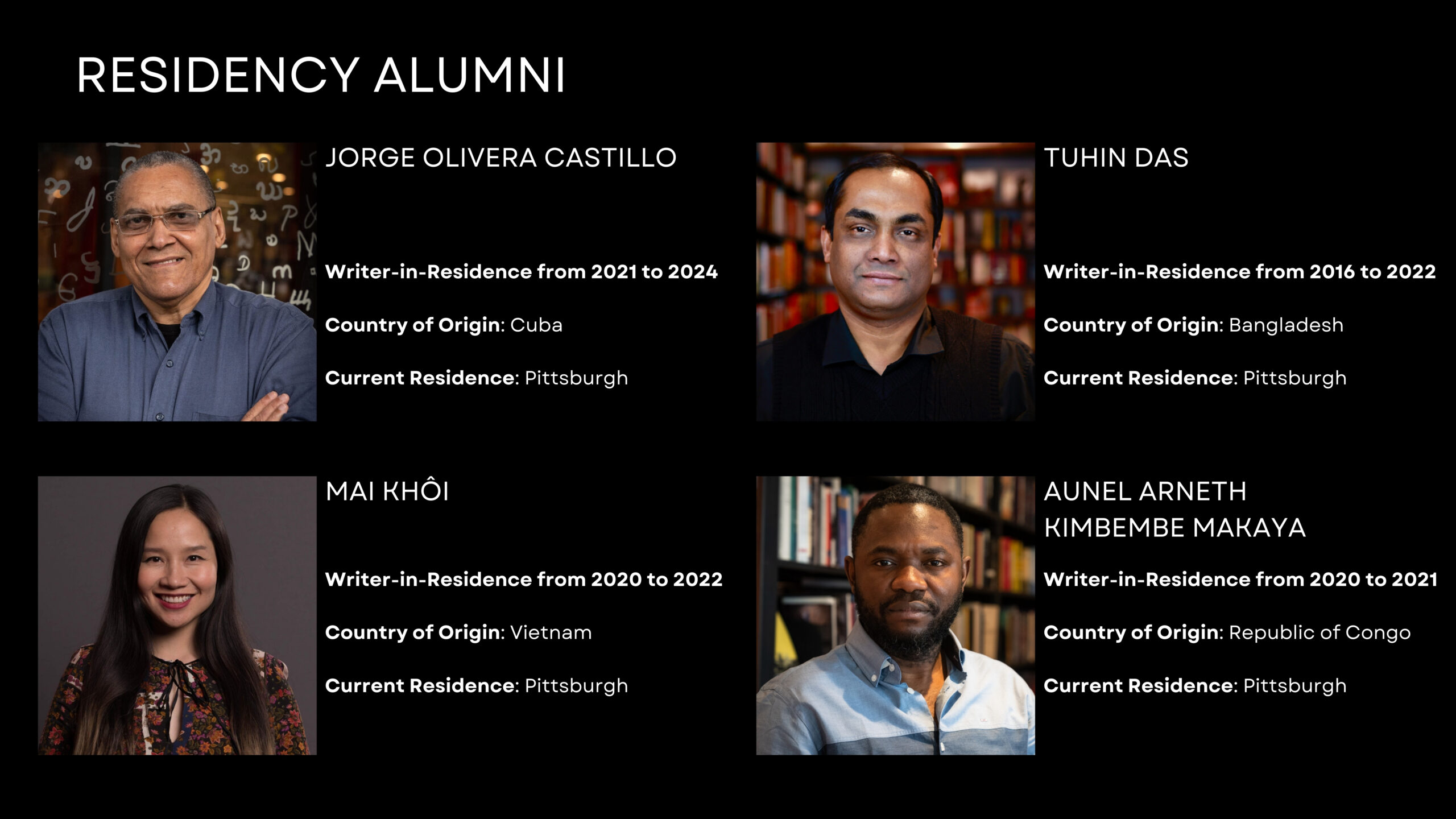 writers in residence portfolio